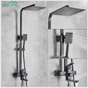 -OKLIFE.SG-304 stainless steel Rainshower With Shower Mixer Set | Stainless Steel Rainshower Shower Head