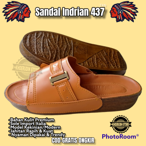 Sandal Indrian 437 COKLAT/Sandal Slop Pria/Sandal Slide Pria/Sandal Kulit Pria/Sandal Kulit Murah/Sandal Selop Pria/Sandal Slip On Pria/Sandal Indian/Promo Sandal Murah/Sandal Kulit Terbaru