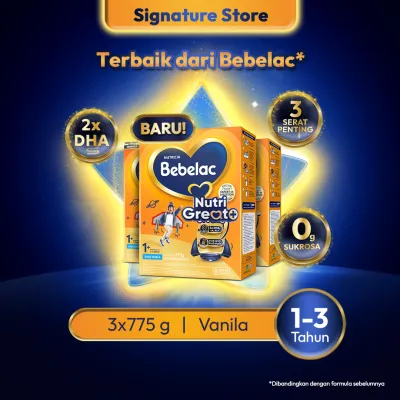 [BARU] Bebelac 1+ (1-3 Tahun) Vanila 775gr x3 Susu Pertumbuhan Bubuk