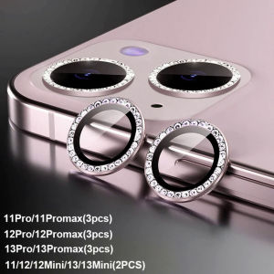 Diamond Glitter Camera Protection For Iphone 15 14 13 12 Pro Max Plus  Tempered Glass On Iphone 12 13 11 Pro Max Metal Ring