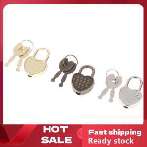 🚚【Local Express Delivery】🚚 1Set Heart Shape Padlocks Mini Luggage Hardware Locks With Key Lock For Travel Wedding Jewelry Box Diary Book Suitcase