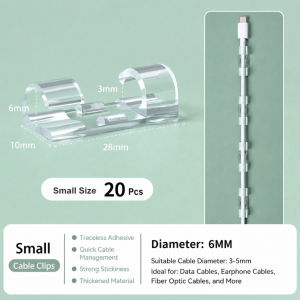 100PCS Clear Adhesive Cable Clips Upgraded Wire Holders Desk Cable Organizer ClipsWire Manager cilp