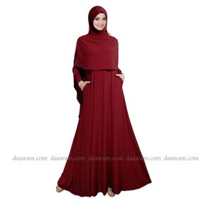 DaawamGamis Set Hijab Bahan Jersey Premium Korea Ukuran SMLXLXXL Jumbo LD 130cm