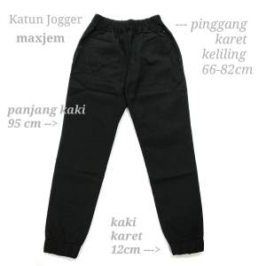 Celana Jogger Wanita Soft Katun Impor Allsize M-XL Warna Hitam Maxjem
