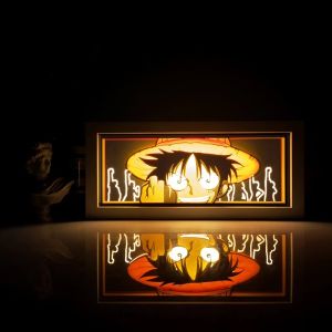 Anime paper-cut lamp - One Piece character Luffys desktop decoration - Paper-cut lamp - Japanese anime night light