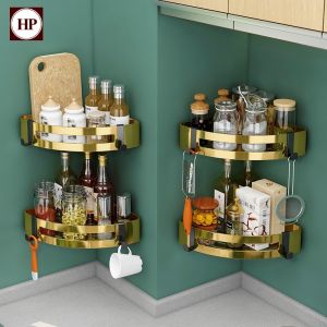 🔥 H Power 🔥 สแตนเลสที่วางของมุมติดตั้งไม่เจาะรูวางของชั้นวางของในห้องน้ำชั้นวางของในห้องครัว สแตนเลส304 YP-402 👍👍Flash Sale👍👍