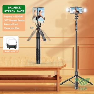 TNW L16 Tripod Bluetooth Selfie Stick Gimbal Stabilizer Camera Tripod 1600mm with Remote Control