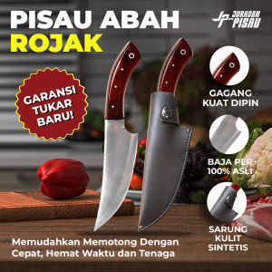 Pisau seset Multifungsi Abah Rojak Asli Bahan Baja Per Super Tajam untuk memotong daging dan sayur