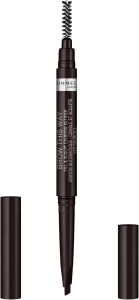 Rimmel Brow This Way Fill & Sculpt Eyebrow Definer Soft Pencil and Brush Duo Creamy Glide On Formula - All Day Wear - Transfer-proof Fade-proof 0.25g