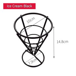 Metal Wire French Fry Holder Fruit Basket French Fries Stand Fried Chicken Display Rack for Food Snack Appetizers Kitchen Restaurant Buffet Picnic Party