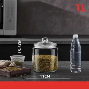 Wide Mouth Glass Jars with Lids for Kitchen Storage Clear Glass Containers for Cookies Candies Flour
