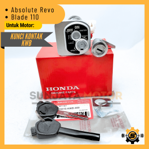 Keyset Original Honda KWB Kunci Kontak Absolute Revo Blade 110 Revo Abs Konci Motor 1 Set Key Set Asli Ori AHM