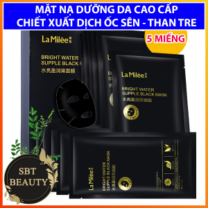 COMBO 5 Miếng Mặt Nạ Than Tre Hoạt Tính Dưỡng Da Cao Cấp La Milee Chiết Xuất Dịch Ốc Sên Than Tre Hoạt Tính – Dưỡng Ẩm Sáng Da Se Khít Lỗ Chân Lông