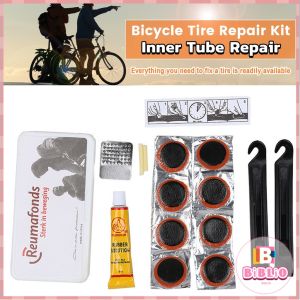 BIBLIO Bike Inner Tube Repair Kit Bicycle Tube Patch Kits with Portable Storage Box