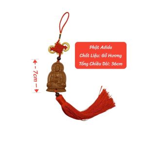 Dây treo trang trí ô tô hình các vị phật Tượng phật làm từ gỗ hương gụ