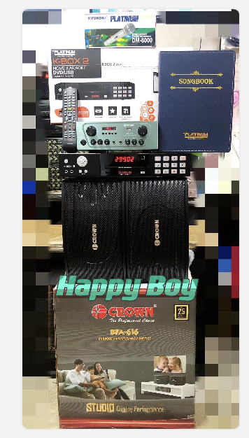 [Karaoke Bundle Set] Original Crown BFA-616 2000watts PMPO Speaker ...