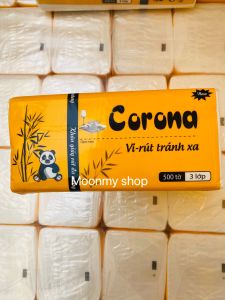 Khăn giấy rút lụa Corona siêu dày mịn cao cấp ( 500 tờ 3 lớp) khăn giấy ăn khăn giấy lụa rút/khăn giấy vệ sinh/Giấy hàng không