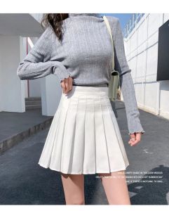 ZM*พร้อมส่ง*กระโปรงจีบ กระโปรง มีชับในค่ะ กระโปรงสั้นเอวสูง กระโปรงเทนนิส กระโปรงทรงเอ สีพื้น สไตล์สาวโคเรีย สวยมาก มีให้เลือก 4 สี