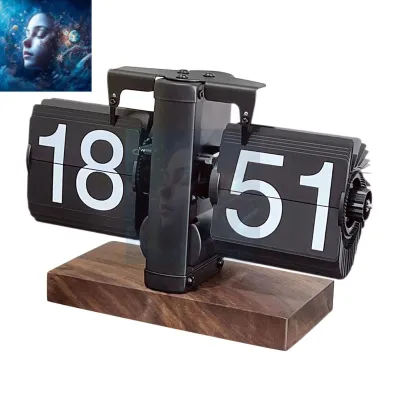 Flip Desk Clock Retro Mechanical Flip Clock for Bedroom Desktop Living Room