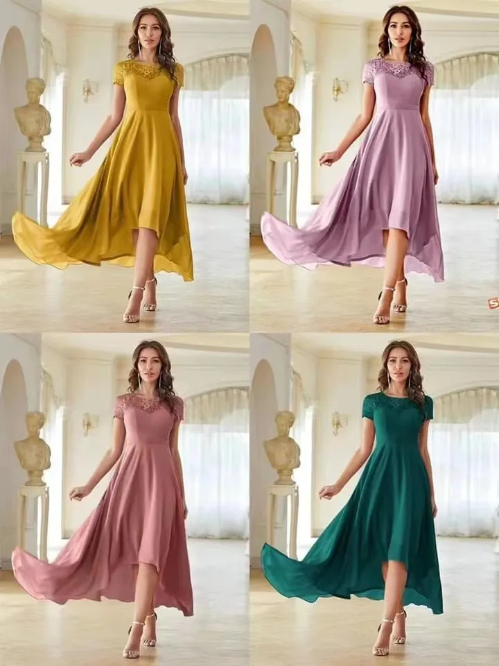 Elegant Casual asymmetrical cocktail Style Fashion Dress Casual A