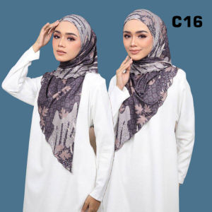 Tudung Instant Bawal Lazy Printed | Bawal Lazy Corak