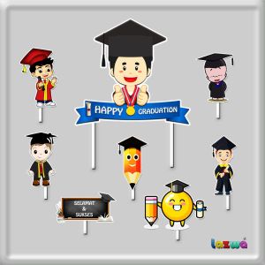 Topper cake wisuda happy graduation