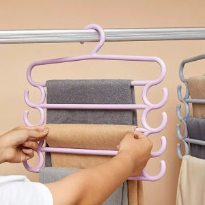 5 Layers Clothes Trousers Hanger Multi-Functional Dorm Space Saving Pants Rack Multi Layer Towel Scarfs Racks Pants Holders