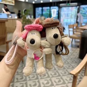 NOVELLEO 3D Móc chìa khóa Áo thun cho chó con Mũ len Hoạt hình dễ thương Phụ kiện treo túi Di động Tai nghe Móc chìa khóa xe ô tô Sinh viên