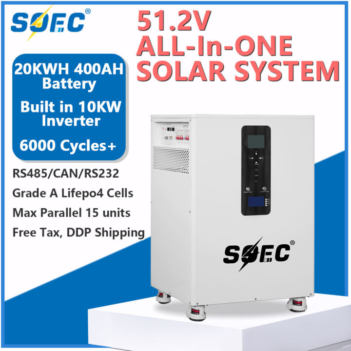 SOEC 400AH 20KWH Powerwall 6000 Cycles Lifepo4 Battery Pack Built In ...