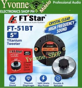 FT Star FT-51BT 5” Titanium Horn Tweeter 1600W Max Power Professional High-Frequency Speaker Driver for Stage Car Audio & PA Systems
