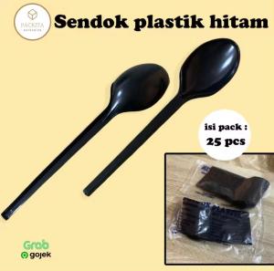 Sendok Makan Plastik Higienis warna HITAM / PUTIH SUSU / BENING Premium... Bahan KUAT KOKOH dan ANTI PECAH