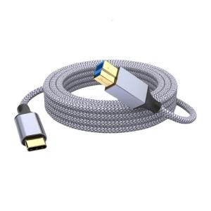 Loại C để USB B máy in dây Khả năng tương thích rộng dây bện linh hoạt cho máy in máy quét đĩa cứng bên ngoài