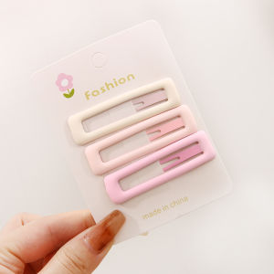 1การ์ด/กระเป๋าสีชมพูรูปหยดน้ำทรงสี่เหลี่ยมผืนผ้าขนาดเล็กสำหรับเครื่องประดับที่ติดผมแฟชั่น