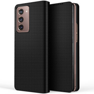 Miimall Samsung Galaxy Z พับ3 2021ปกหนังคาร์บอนไฟเบอร์เคสหนังสำหรับ Galaxy Z พับ2 2020/พับ1 2019หน้าจอพับ Stylish All-Inclusive Anti-Fall ฝาครอบป้องกัน