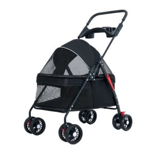 Pet Foldable Travel Stroller Detachable Pet Trolley For Dog And Cat