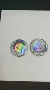 2Pcs/Lot Alien Stage TILL IVAN Rainbow Badge Pins Holographic Anime Merch Handmade Pins For Fans Gift Itabag Jewelry Accessories