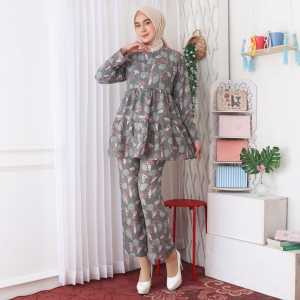 Setelan Wanita Muslim Busui BATIK ANJANI TULIP BUSUI Lebaran