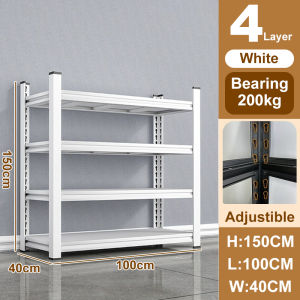 Strong Heavy Duty Kitchen Storage Rack Metal Shelf Organizer 4 Tier Adjustable Shelving Space Saver for Kitchen Equipment Home Organization
