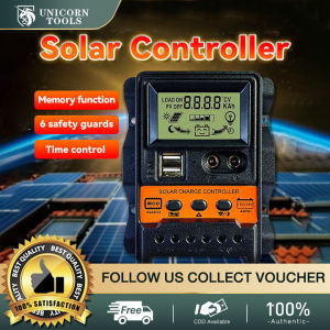 Six-Protection LCD Large Screen Solar Controller 12V/24V with Photovoltaic Light Control Monitoring Current and Voltage Display Time Control and Safety Features