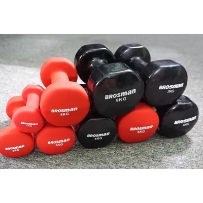 Tạ tay bọc cao su cặp 05kg-3kg êm bền đẹp chắc chắn brosman