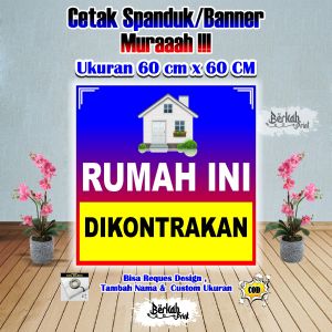 Spanduk Banner Rumah di Kontrakan Ukuran 60 cm x 60 cm