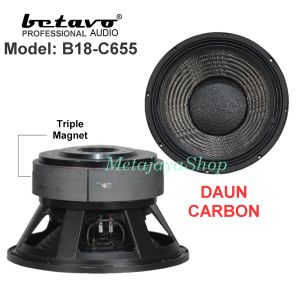 Speaker Komponen Betavo B18 C655 Carbon Triple Magnet B18-C655 Component Subwoofer 18Inch