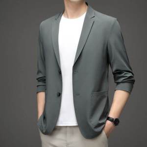 Mens Lightweight Casual Suit Jacket Korean Style Male Blazers Fashion Slim Jacket Plus Size Suit Jacket M-5XL
