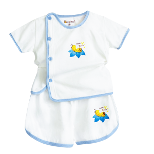 Quần áo sơ sinh Babiboo bộ cộc tay áo bác sĩ cotton tự nhiên mềm mại mịn mát- BBC16