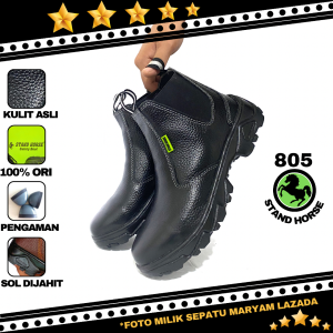Sepatu Safety Pria Kulit Sapi Asli Safety Shoes Ujung Besi Sepatu Sefty Septy Kitchen Proyek