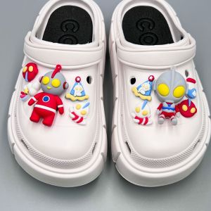 10Pcs/Set Crocs Charms 3D Ultraman Shoe Accessories DIY Shoe Buckle Cartoon Shoe Flower Decoration for Crocs