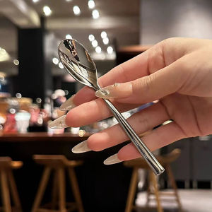 [Sirola] Thép Không Gỉ Vòng Muỗng Net Màu Đỏ Vàng Bữa Ăn Tối Dài Xử Lý Khuấy Món Tráng Miệng Thìa Cho Nhà Bếp Phụ Kiện Tiện Ích