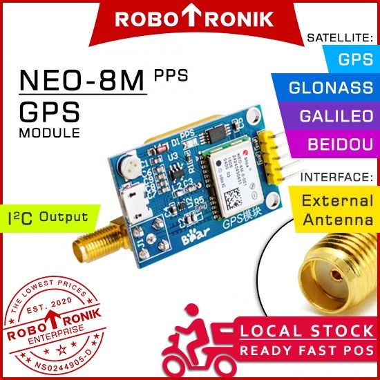GPS NEO 8M PPS Module (GPS / Galileo / Beidou / GLONASS Signal) Lazada