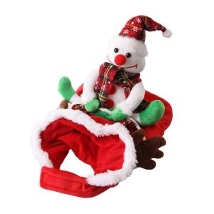 Festival Snowman Riding Outfit For Dog Comfortable Breathable Design Christmas Pet Costume for Holiday Cosplay Event