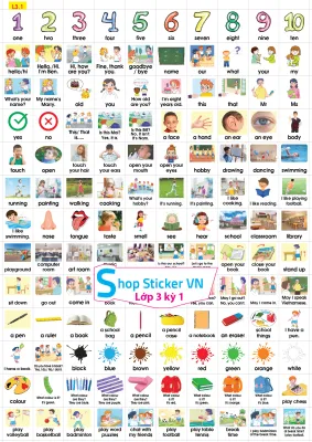 Sticker từ vựng tiếng anh đủ các khối lớp - BGD - Global